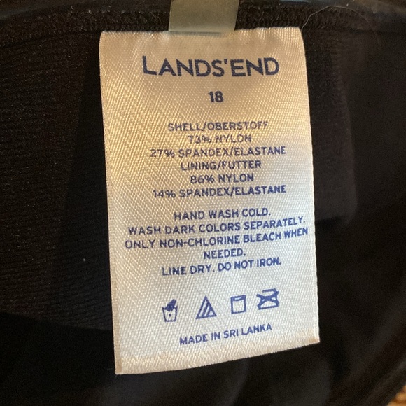 Lands End Swim Bottom skirt ultimate hi rise mini - solid black - plus size 18 - Picture 4 of 4